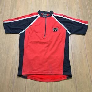 Fox Racing Premium Warm Cotton Blend Red/Black Cycling Jersey Sz L Rare Vintage